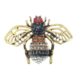 Strass insecte abeille forme sabot trou sandale métal accessoires strass chaussure breloque broche