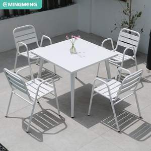Tavolo esterno in lega di alluminio Set sedia resistente all'acqua tavolino <span class=keywords><strong>giardino</strong></span> casa Picnic soggiorno sala da <span class=keywords><strong>pranzo</strong></span> materiale metallico - Product Image 6
