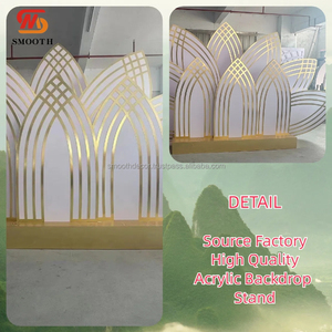 LISSE décoration parfaite acrylique or Louts toile de fond fleur panneau événement toile de fond événement dos goutte mariage dos goutte - Product Image 2