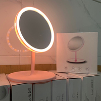 En vrac OEM 1X/10X Grossissant 8 Pouces Miroir Lumineux Vanity Lash Main Rose Antique Poche Petit Debout Miroir De Maquillage Pièces Carré