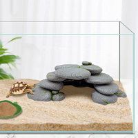 Plateforme de repos pour reptiles en résine, galets empilés, terrasse pour tortues, décoration d'aquarium, cachette pour poissons