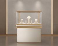 Vitrine de présentation de bijoux de luxe à prix d'usine avec éclairage LED, en acier inoxydable, taille et couleur personnalisables pour les magasins de détail
