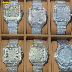 นาฬิกาฮิปฮอป <span class=keywords><strong>VVS</strong></span> มอยส์ซาไนต์ขายส่ง ผ่านการทดสอบ <span class=keywords><strong>100</strong></span>% นาฬิกา<span class=keywords><strong>เพชร</strong></span>แบบ Iced Out นาฬิกาอัตโนมัติสแตนเลสสำหรับผู้ชาย - Product Image 5