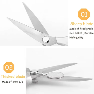 Homeyee Kéo cắt nhà bếp hạng nặng bằng thép Nhật Bản 8.5 inch & kéo đa năng với độ dày 4mm và tay cầm bằng nhôm - Product Image 4