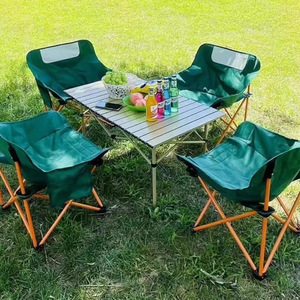 Outdoor Camping <b>Table</b> And Chair Set Rectangular <b>Foldable</b> Lightweight Portable For <b>Picnic</b> Party All Seasons - Product Image 1