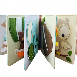 Libro Sensoriale Montessori Personalizzato in Feltro per Bambini, Pagine Riutilizzabili per Attività Silenziose, Orologio con Cerniera, Giocattolo per lo Sviluppo della Motricità Fine e l'Apprendimento Precoce - Product Image 4