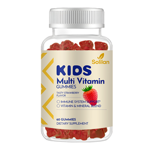 Solilan Caramelle Gommose Multivitaminiche per Bambini Gusto Fragola Supporto al Sistema Immunitario Miscela di Vitamine e Minerali 60 Pezzi 2 - Product Image 1