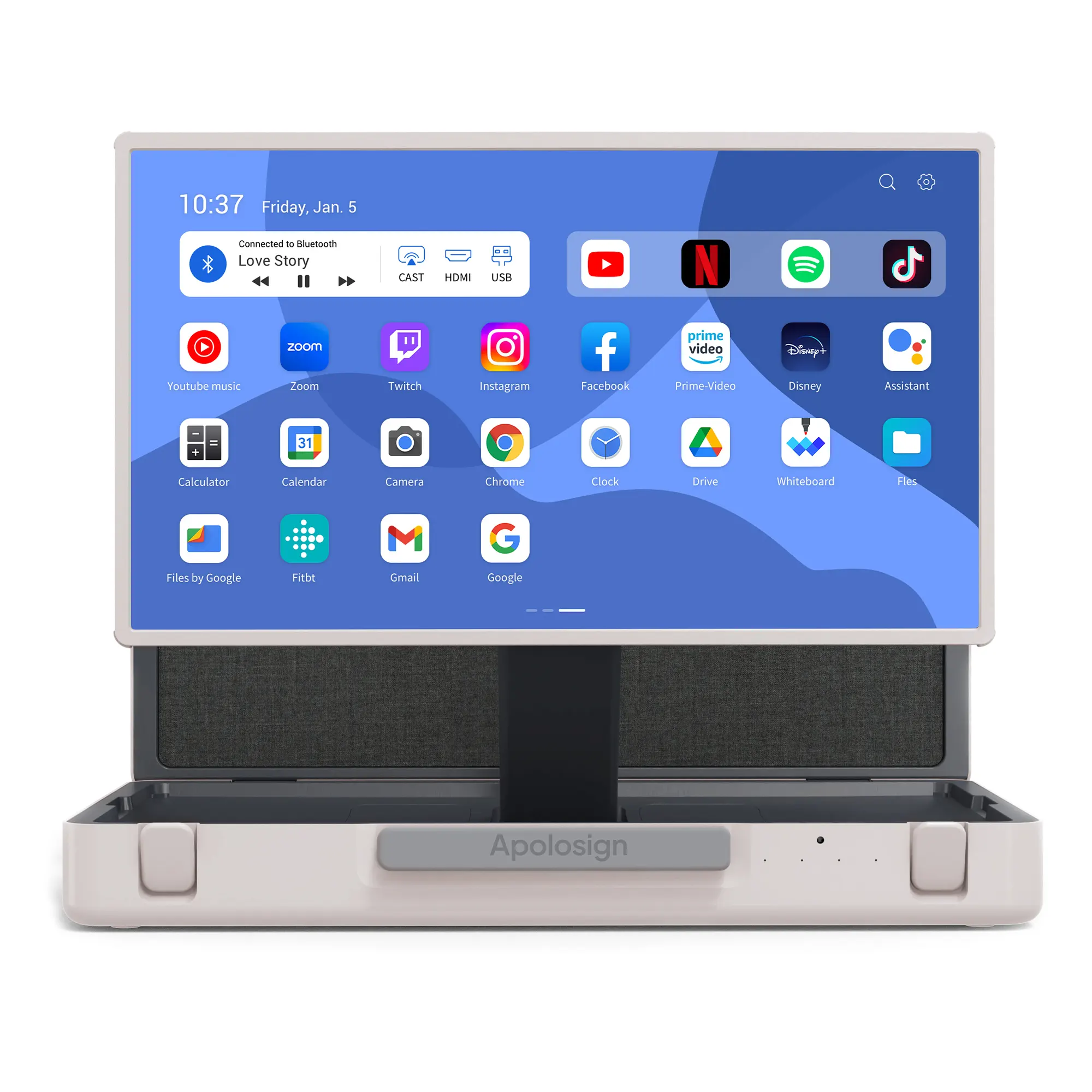 ELC Packgo taşınabilir akıllı TV 27 inç akıllı ekran bavul evrak 3D oyuncu uzaktan ses dokunmatik kumanda ile