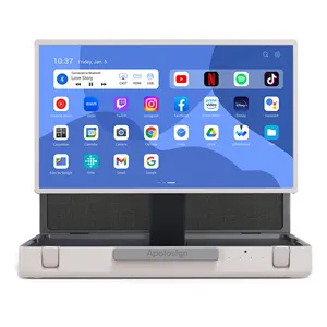 ELC Packgo-Maletín portátil con pantalla inteligente de 27 pulgadas, maletín con reproductor 3D, control remoto por voz y táctil