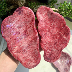 Cuenco de Piedra Lunar Roja Natural Irregular Pulido a Mano, Cuenco de Cristal Tallado a Mano para Decoración del Hogar - Product Image 1