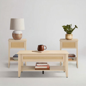 Mesa de Centro de Madera Rústica Rectangular Clásica con Almacenamiento y Tapa Elevable, Estilo Rabi Sabi, con USB, para Sala de Estar, Marca Kainice - Product Image 2