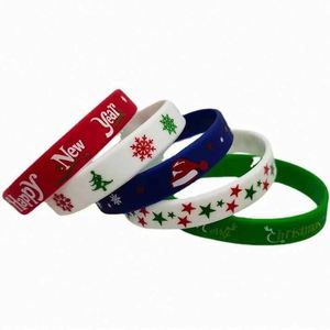 Christmas Bracelet Gift Charm Silicone Wristband Custom logo Bracelets Sets High Quality Wrist Band - Product Image 2