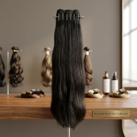 Cheveux humains bruts non traités Remy de temple, en vrac, provenant d'usine d'Inde du Sud, d'un seul donneur, écologiques, lisses, ondulés, bouclés, colorés à la machine