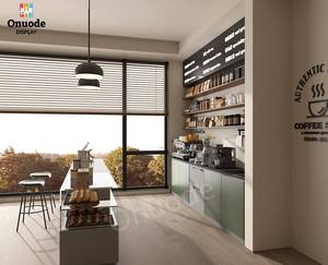 Customizable <b>LED</b> <b>Lighting</b> Coffee Shop Display Cabinets with Elegant Coffee <b>Bar</b> Counter Design and Cake Showcase - Product Image 6