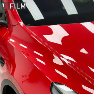 低価格明るい赤車ラップビニール粘着車ビニールラップロールフルボディ5ft By75カーマイン赤車ビニールラップ - Product Image 5