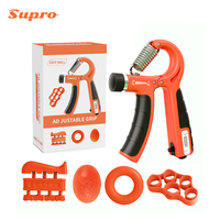 Kit Fortalecedor de Agarre Supro 5 en 1, Ejercitador de Dedos Ajustable y Anillo de Agarre para Entrenamiento y Recuperación Muscular