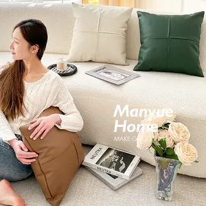 Bantal kulit PU gaya Nordic gaya retro bantal ruang tamu bantal sofa tahan air bantal kotor tahan aus