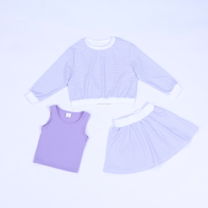 Conjunto de Ropa de Verano para Niñas Pequeñas, Top de Manga Larga, Camiseta sin Mangas y Falda para la Escuela, Viajes, Juegos y Uso Diario - Product Image 2