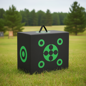 Objetivo de tiro con arco portátil de 16x18 pulgadas, negro, para exteriores, con ojo de buey verde para práctica de tiro. - Product Image 2