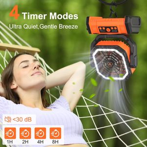 20000mAh Rechargeable Camping <b>Fan</b> <b>with</b> <b>Remote</b> <b>Control</b> LED Light and Oscillation - Product Image 5