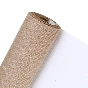 High quality Jute coated coarse grain artist linen canvas fabric roll linen blend canvas for painting and oil color