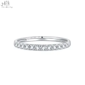 แหวนเพชรแฟชั่นสไตล์ใหม่ครึ่งนิรันดร์แหวนทอง18K สำหรับผู้หญิง