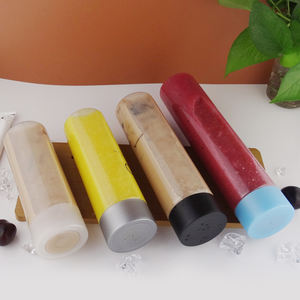 Bouteilles de boisson jetables en plastique PET transparent de 500 ml, 600 ml, 700 ml avec couvercle, design mignon pour le sport - Product Image 5