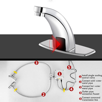 Robinet chauffe-eau électrique instantané, lavabo de lavage sanitaire, robinet à capteur automatique