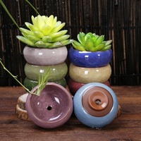 Nouveau mignon glace-fissure glaçure 7 couleur fleur céramique succulente planteur Mini Pot jardin pot de fleurs pour la maison bureau décor plante Pot OEM