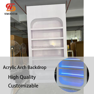 Suave nuevo diseño al por mayor decoración de la boda acrílico PVC arco soporte de exhibición para Eventos Decoración de fondo - Product Image 2