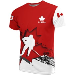 T-shirt imprimé à la demande pour hommes, <span class=keywords><strong>chemise</strong></span> décontractée, feuille d'érable rouge, emblème National canadien, vente en gros, grande taille, 2023 - Product Image 2