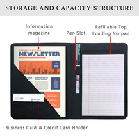 Portefeuille de notes A5 vierge pour sublimation, en cuir PU, rechargeable, avec pochette pour cartes et porte-stylo, accessoires de bureau