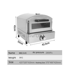 Forno per Pizza a Gas da Tavolo in Acciaio Inox per Cottura Pizza e Pane all'Aperto, Griglia BBQ - Product Image 6