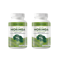 OEM ODM Poudre de feuilles de Moringa verte 100% naturelle pure en capsules, riche en nutriments et en antioxydants