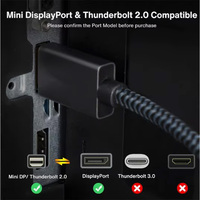 Câble tressé MiniDP vers MiniDP 8K Haute Définition Mâle-Mâle avec garantie de 12 mois pour moniteur et ordinateur portable