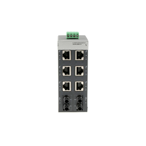 2891411 อุปกรณ์เชื่อมต่ออีเธอร์เน็ตอุตสาหกรรม 6 RJ45 + 2 พอร์ตไฟเบอร์ ST 10/100Mbps ติดตั้งบนราง DIN IP20 แบบไม่ต้องจัดการ - Product Image 1