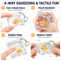 Lot de porte-clés souple en PU Animaux marins Kawaii, breloques portables pour sac à dos, jouets anti-stress