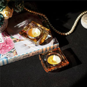 Portacandele votivi in cristallo Tealight 2.5 "Set di 2 portacandele in vetro geometrico - Product Image 6