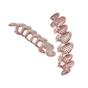 Dientes de oro y colmillos de vampiro cubic zirconia dientes grillz de la joyería - Product Image 5