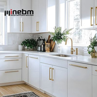 Perabot Dapur Melamin High Gloss Standar Modern Kabinet Wastafel Mini Melamin Kabinet Hitam Putih High Gloss