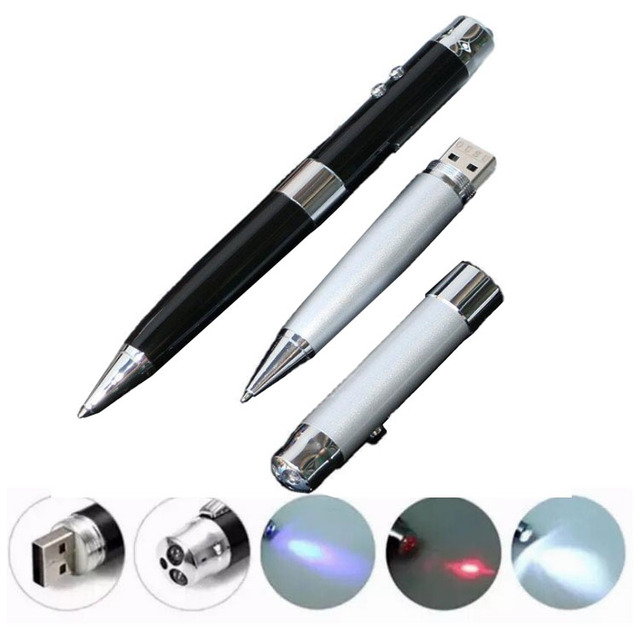 Free Engraved Logo Custom Laser Lamp Pen Drive USB 2.0 Flash Drive with LED Light in Stock