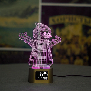 USB Đồng hồ cơ sở Cáp điều khiển cảm ứng ánh sáng ban đêm cảm ứng chuyển đổi <span class=keywords><strong>Acrylic</strong></span> 3D LED đêm đèn lắp ráp cơ sở cho trang trí phòng ngủ nhà - Product Image 5