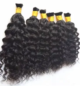 8A Unprocessed natural human hair braids bulk human hair for braiding 100% real human wet and wavy