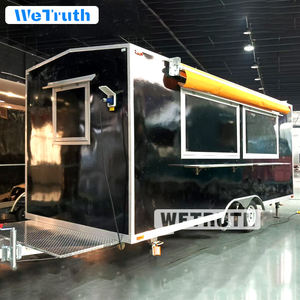 รถพ่วงขายอาหารวินเทจ ได้รับการรับรองมาตรฐาน ISO ผลิตจากไฟเบอร์กลาสและอะลูมิเนียม พร้อมอุปกรณ์ขายขนมและของทอด ใช้เป็นครัวเคลื่อนที่สำหรับใช้งานกลางแจ้ง - Product Image 1