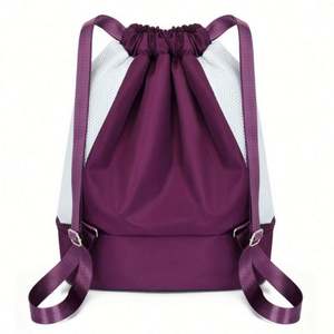 Custom Logo Travel Swimming <b>Drawstring</b> <b>Backpack</b> Lightweight Fitness Sports Yoga String Bag With Shoe Compartment - Product Image 4