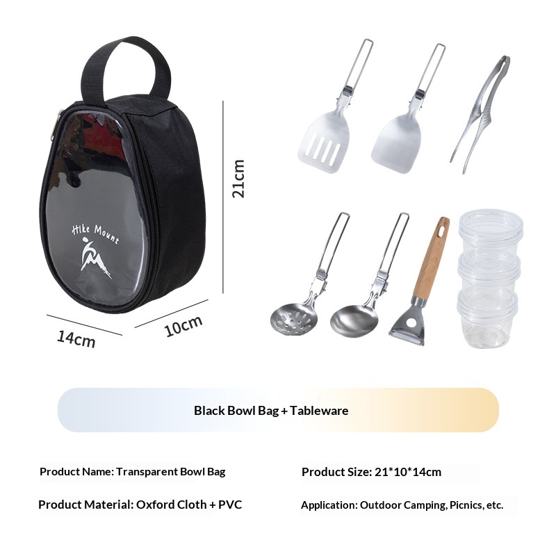 Set di ciotole trasparenti nere - 10 pezzi