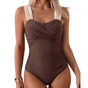 Traje de baño de una pieza para mujer 2026, monokini con volantes cruzados, control de abdomen, efecto adelgazante - Product Image 4