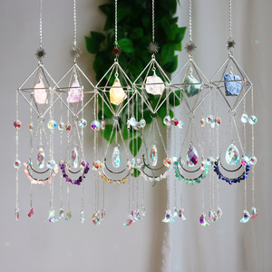 Attrape-soleil en cristal naturel argenté, attrape-soleil en cristal argenté, prisme arc-en-ciel, carillon éolien - Product Image 6