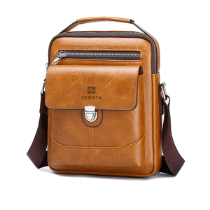 حقيبة كتف جلدية للرجال بسعر المصنع، حقائب رسول للأعمال، حقيبة سفر عالية الجودة من جلد البقر للرجال - Product Image 2