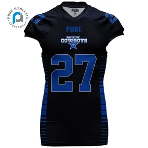 Uniforme da football americano nero solido a sublimazione personalizzata pura USA autentica maglia da calcio dell'alabama